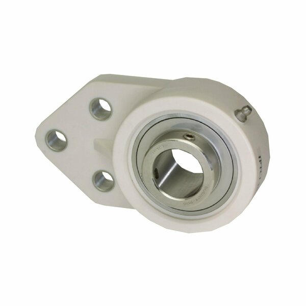 Iptci 3-Bolt Flange Ball Bearing Unit, 1.4375 in Bore, Thermoplastic Hsg, Stainless Insert, Set Screw Lock SUCTFB207-23